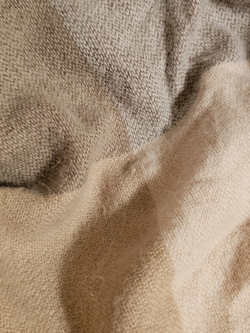 Neutral Fringe Scarf Shawl - Soft Beige and Taupe